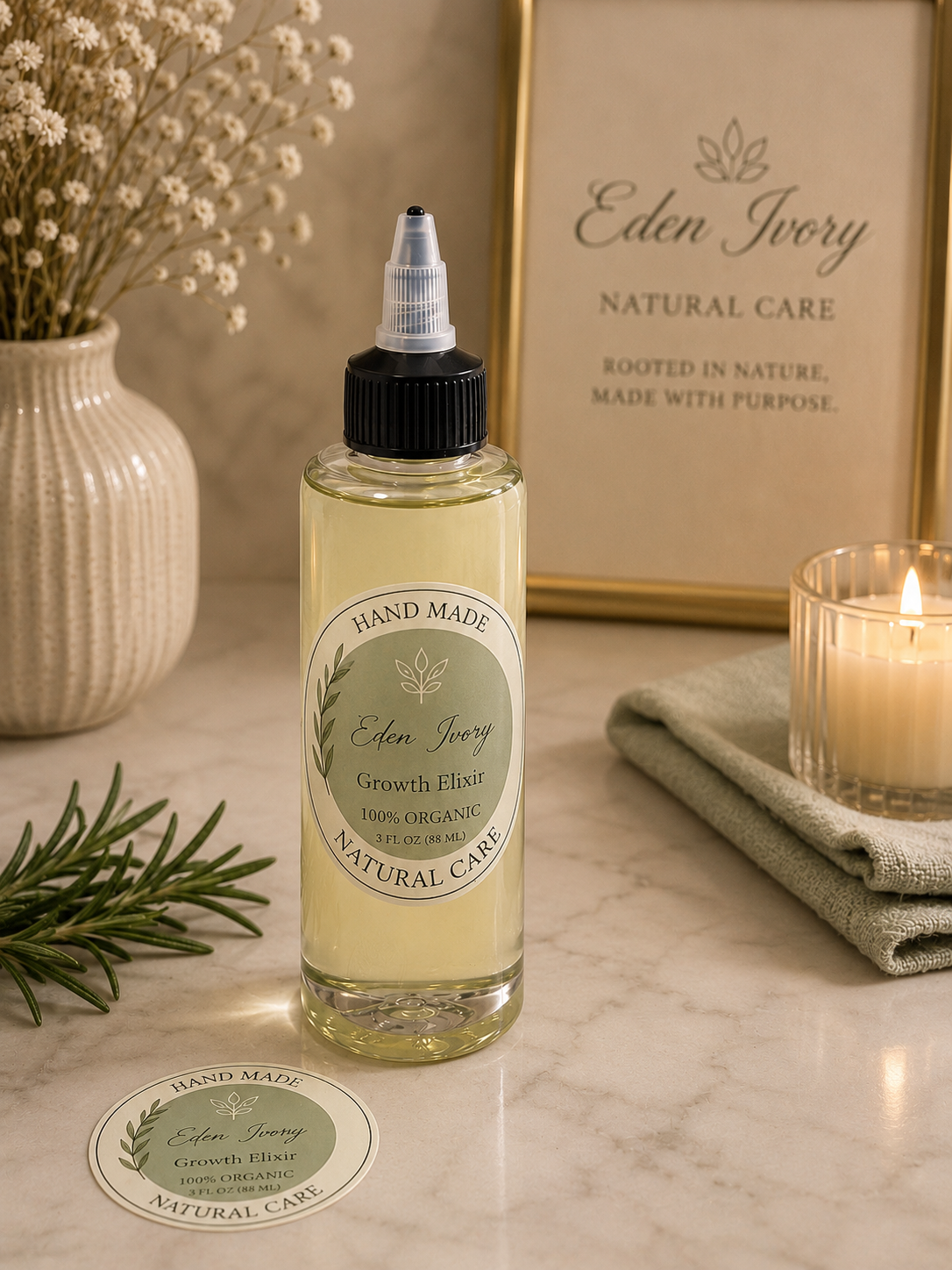 Eden Ivory Hair Growth Elixir | Rosemary & Peppermint Formula